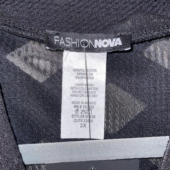 Cross Hatch Peek-a-Boo Bodysuit - Picture 5 of 5